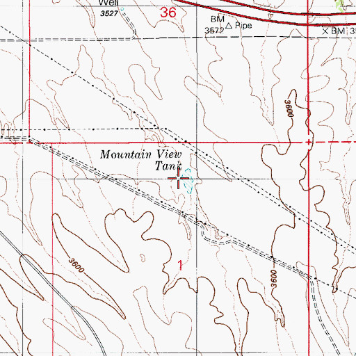 Topographic Map of Mountain View Tank, AZ