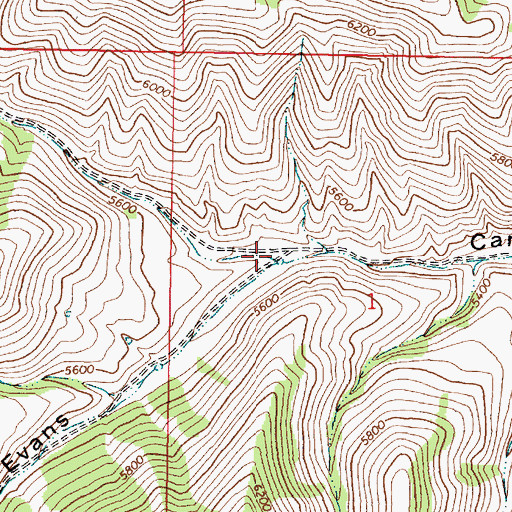 Topographic Map of North Fork John Evans Canyon, ID
