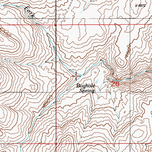 Topographic Map of North Fork Macks Creek, ID