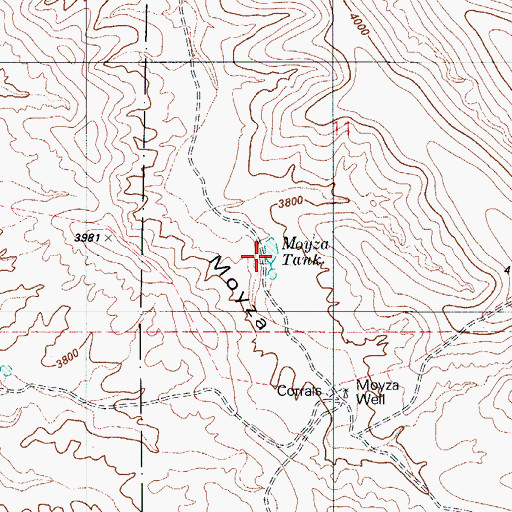 Topographic Map of Moyza Tank, AZ