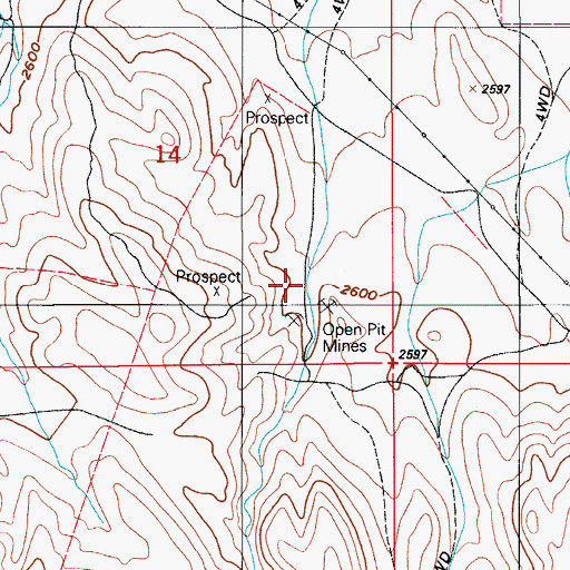 Topographic Map of Opalene Gulch, ID
