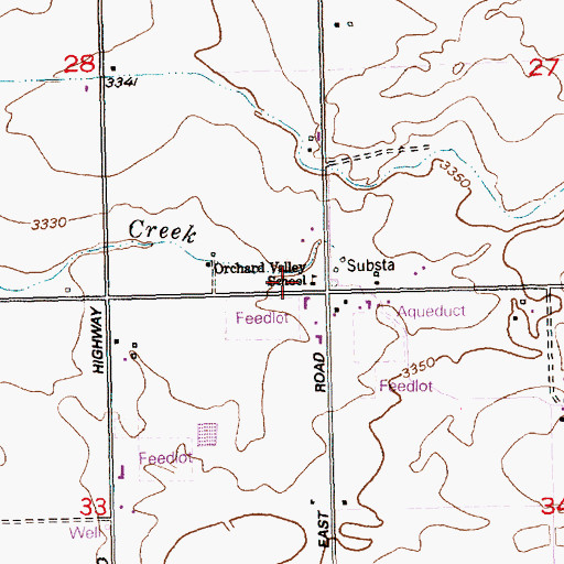 Topographic Map of Orchard Valley School, ID