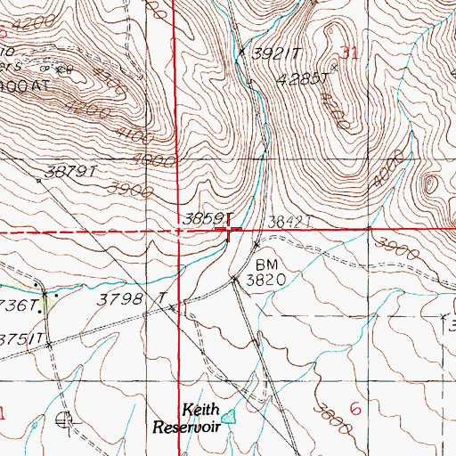 Topographic Map of Oregon Trail Historical Marker, ID