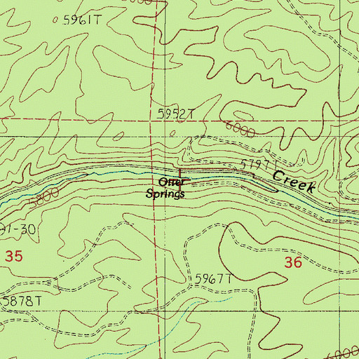 Topographic Map of Otter Springs, ID