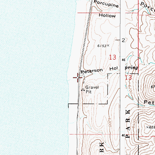 Topographic Map of Peterson Hollow, ID