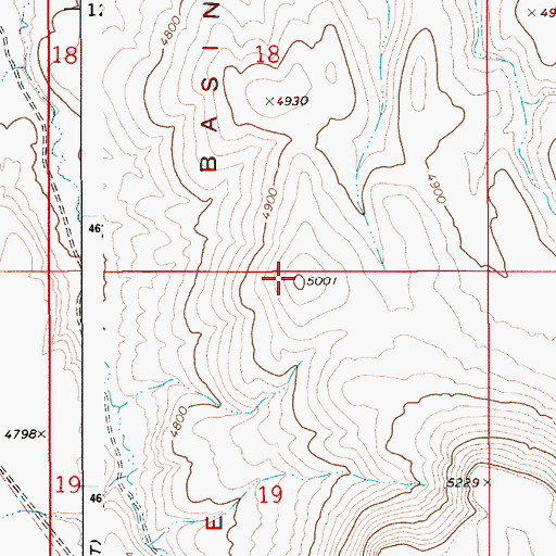 Topographic Map of Piute Basin, ID