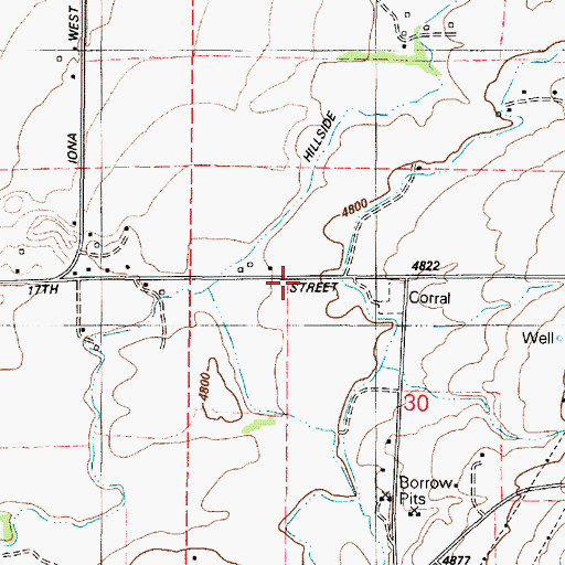 Topographic Map of Pleasant View School, ID