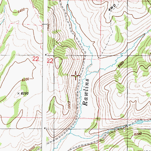 Topographic Map of Poison Creek, ID