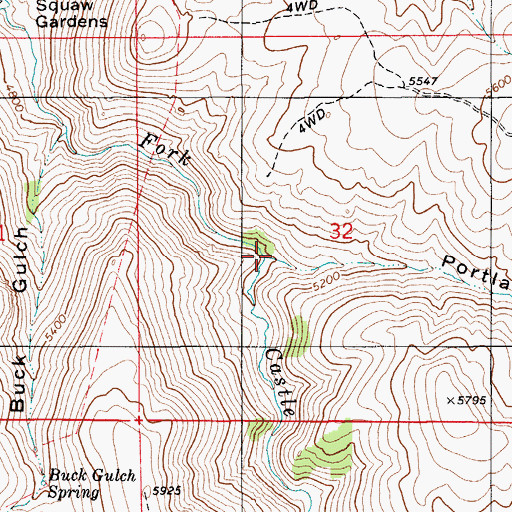Topographic Map of Portland Gulch, ID