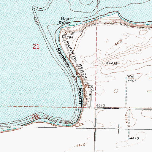 Topographic Map of Rainbow Beach, ID
