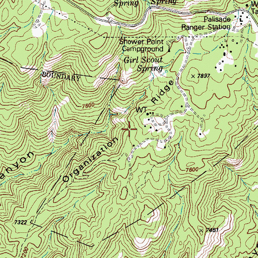 Topographic Map of Organization Ridge, AZ