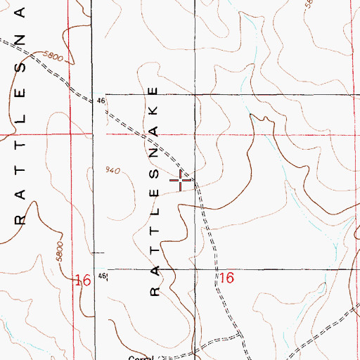 Topographic Map of Rattlesnake Basin, ID