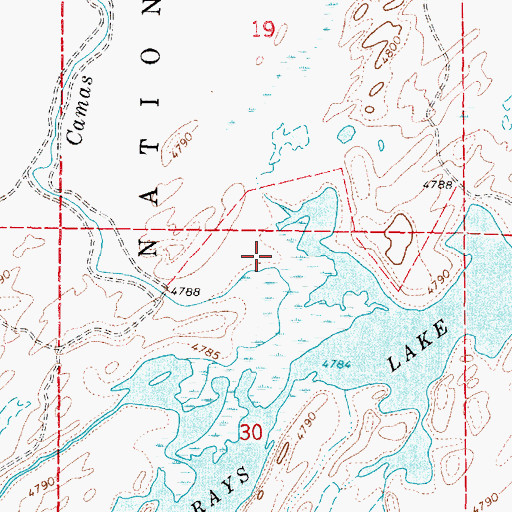 Topographic Map of Rays Lake, ID