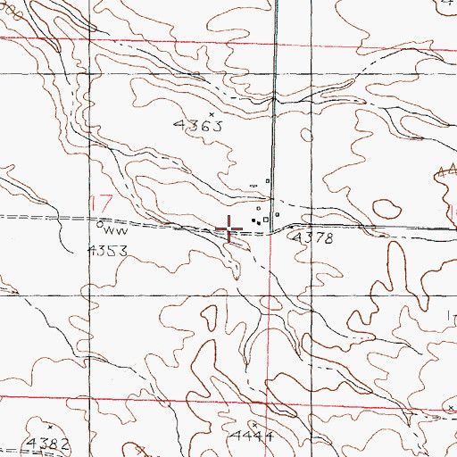 Topographic Map of Rehn Ranch, ID