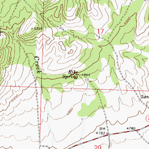 Topographic Map of Rice Spring, ID