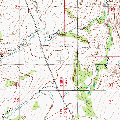 Topographic Map of Rock Creek School, ID