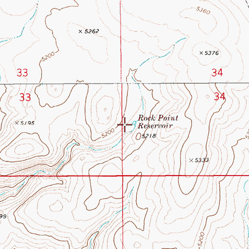 Topographic Map of Rock Point Reservoir, ID
