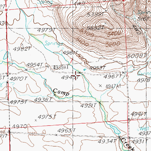 Topographic Map of Rowley Ranch, ID