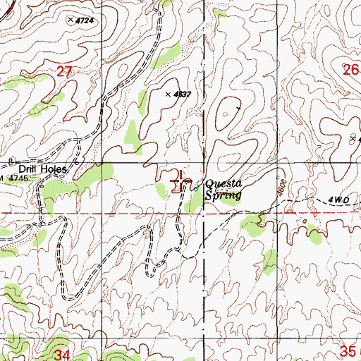Topographic Map of Questa Spring, AZ