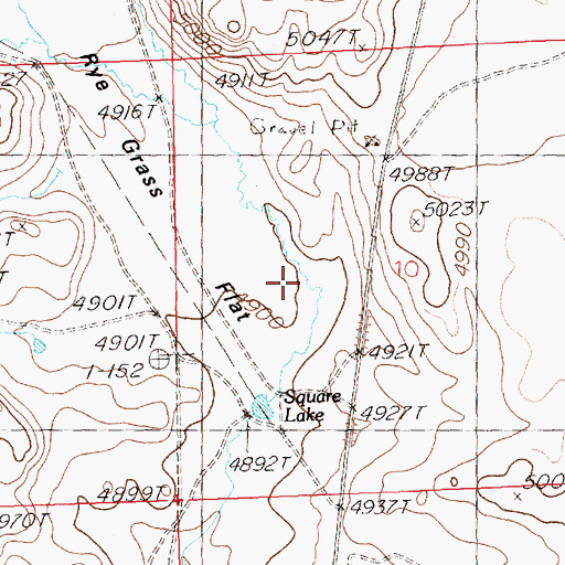 Topographic Map of Rye Grass Flat, ID