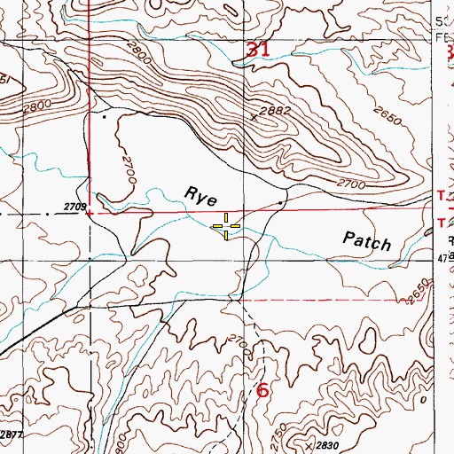 Topographic Map of Rye Patch, ID