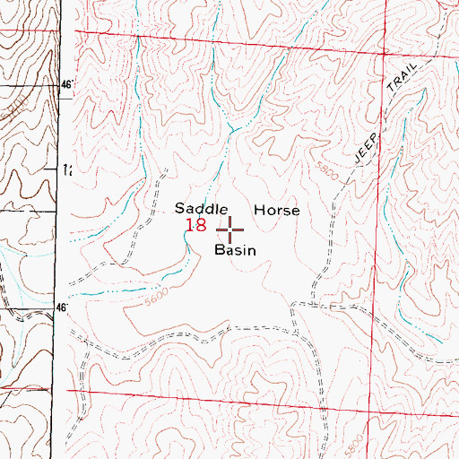 Topographic Map of Saddle Horse Basin, ID