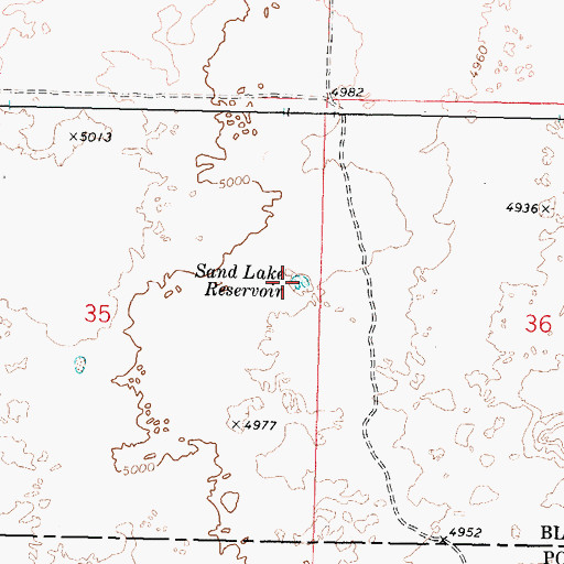 Topographic Map of Sand Lake Reservoir, ID