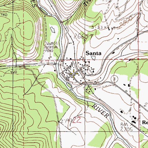 Topographic Map of Santa, ID