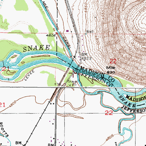 Topographic Map of Scotts Slough, ID