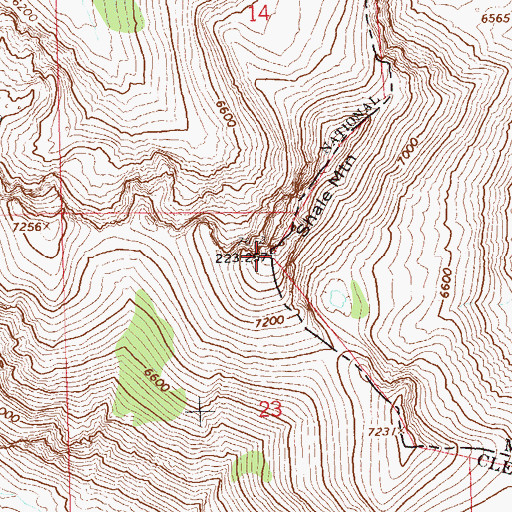 Topographic Map of Shale Mountain, ID