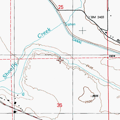 Topographic Map of Shoofly Canal, ID