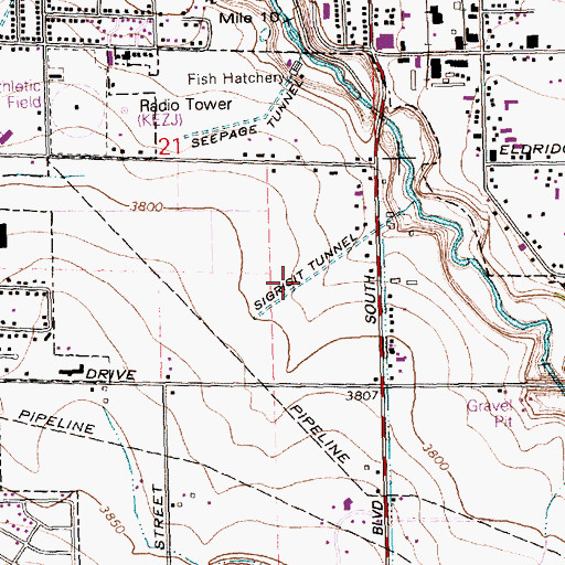 Topographic Map of Sigrisit Tunnel, ID