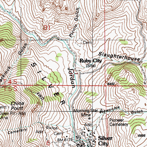 Topographic Map of Slaughterhouse Gulch, ID