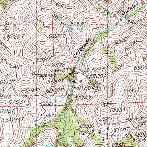 Topographic Map of Snoose Mine, ID