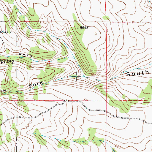 Topographic Map of South Fork South Canyon, ID