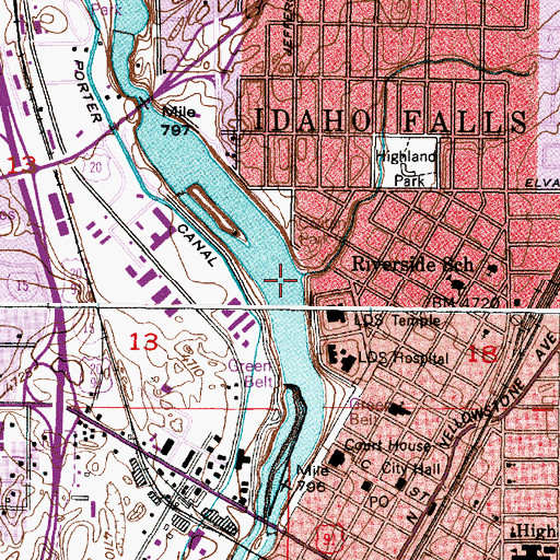 Topographic Map of South Fork Willow Creek, ID