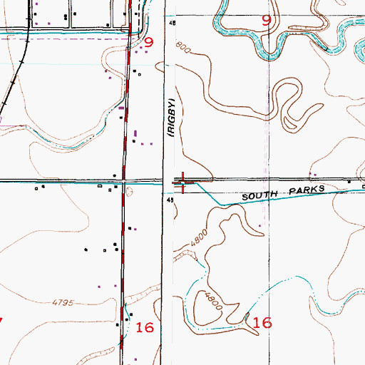 Topographic Map of South Parks Lewisville Canal, ID