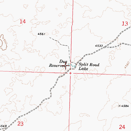 Topographic Map of Split Road Lake, ID