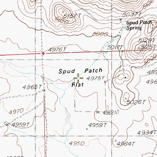 Topographic Map of Spud Patch Flat, ID