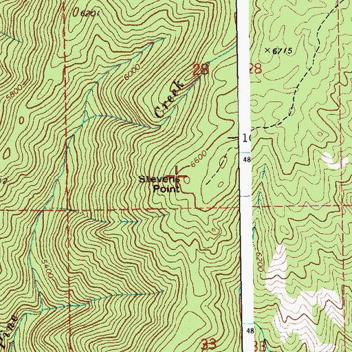 Topographic Map of Stevens Point, ID
