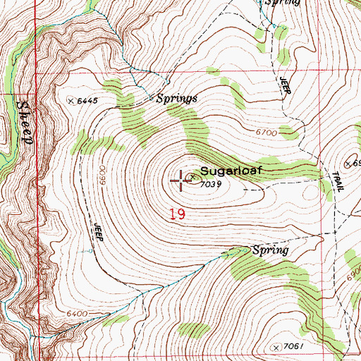 Topographic Map of Sugarloaf, ID