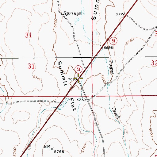 Topographic Map of Summit Flat, ID