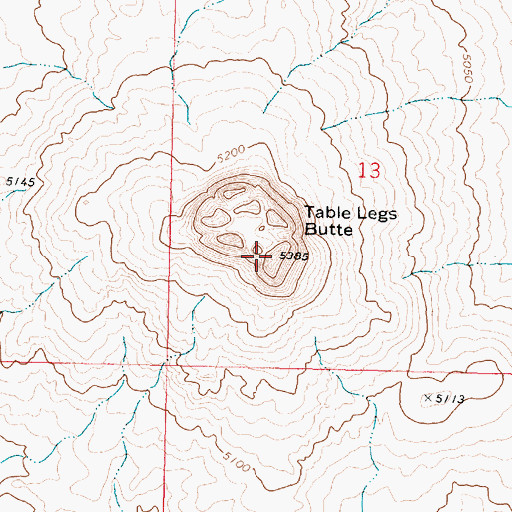 Topographic Map of Table Legs Butte, ID
