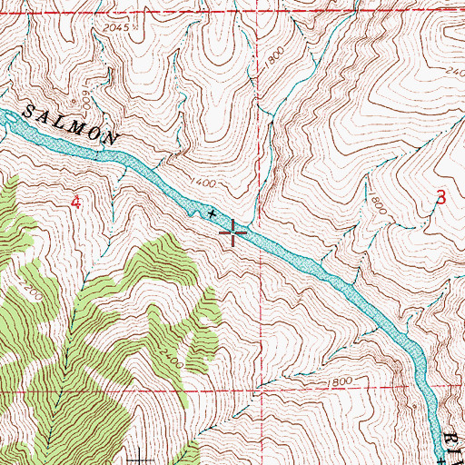 Topographic Map of Telcher Creek, ID