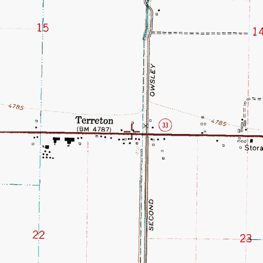 Topographic Map of Terreton, ID