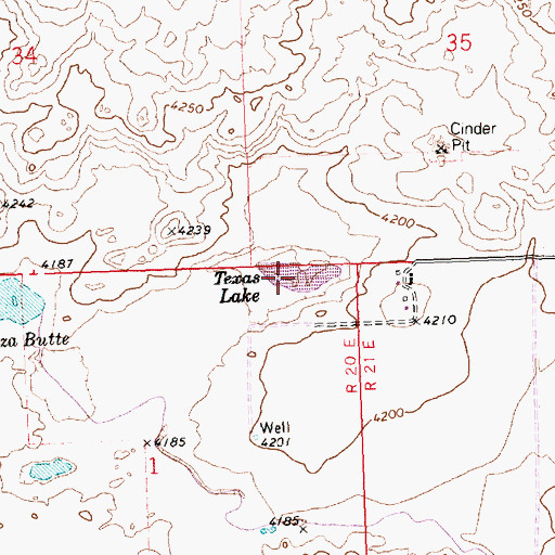 Topographic Map of Texas Lake, ID