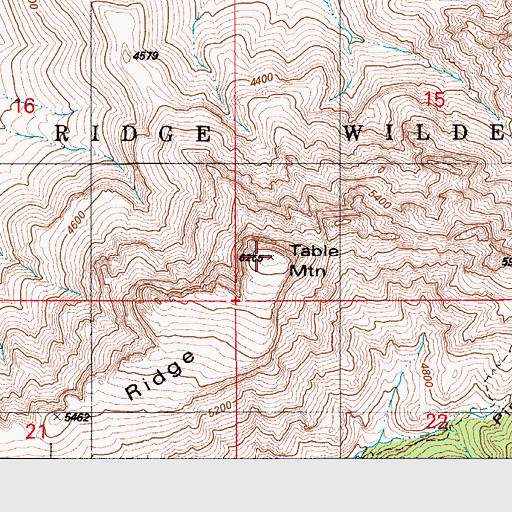 Topographic Map of Table Mountain, AZ