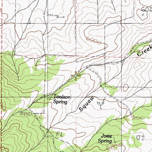 Topographic Map of Toolson Spring, ID