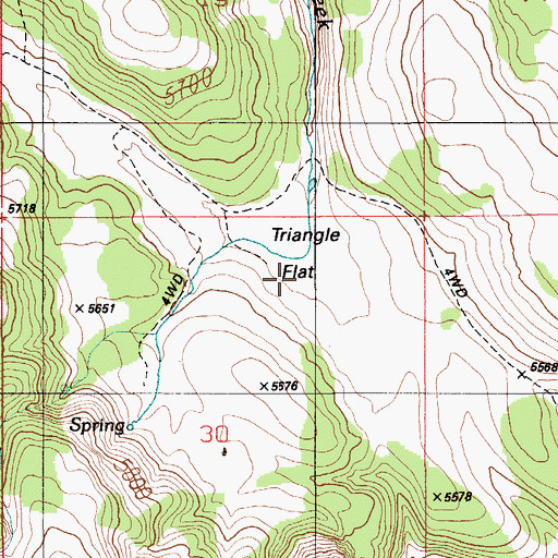 Topographic Map of Triangle Flat, ID