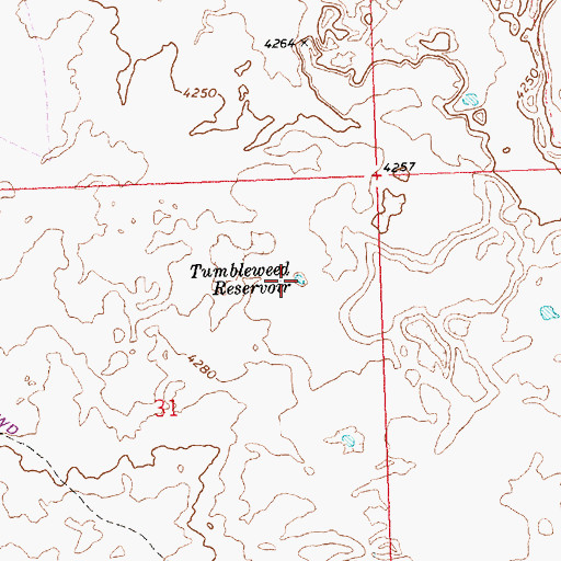Topographic Map of Tumbleweed Reservoir, ID